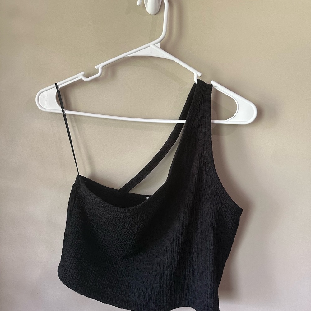 Black Asymmetrical Women's Top